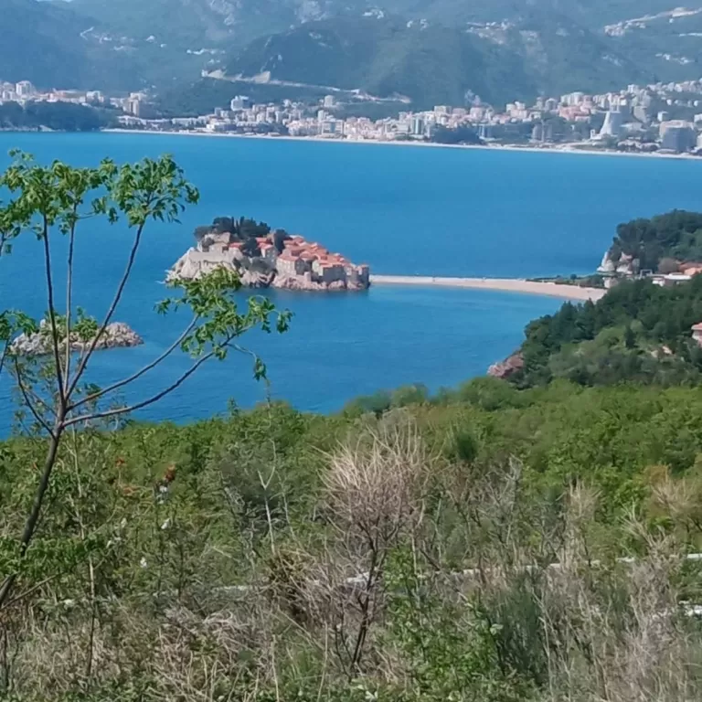 Zemljiste posjeduje nesmetan pogled na more i Sveti Stefan