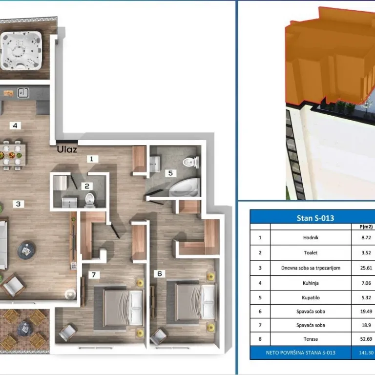 Skica stana od 141m2