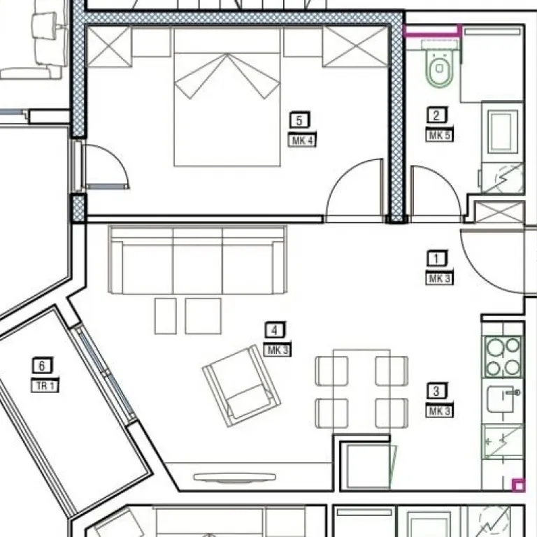 Skica stana povrsine 41m2