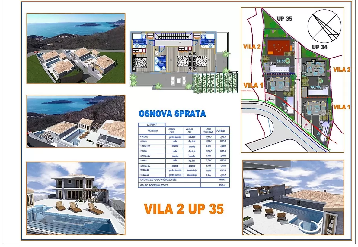 Osnova sprata vila 2 UP 35