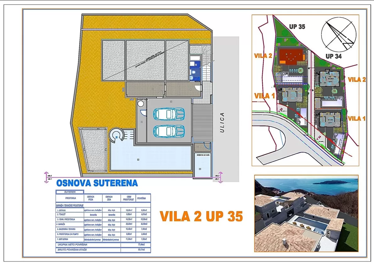 Osnova suterena Vila 2 UP 35