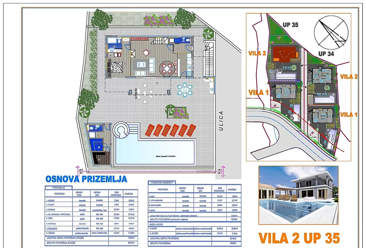 Osnova sprata vila 2 UP 35