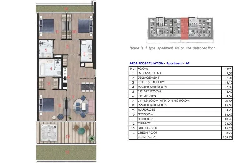 Skica stana povrsine 155m2