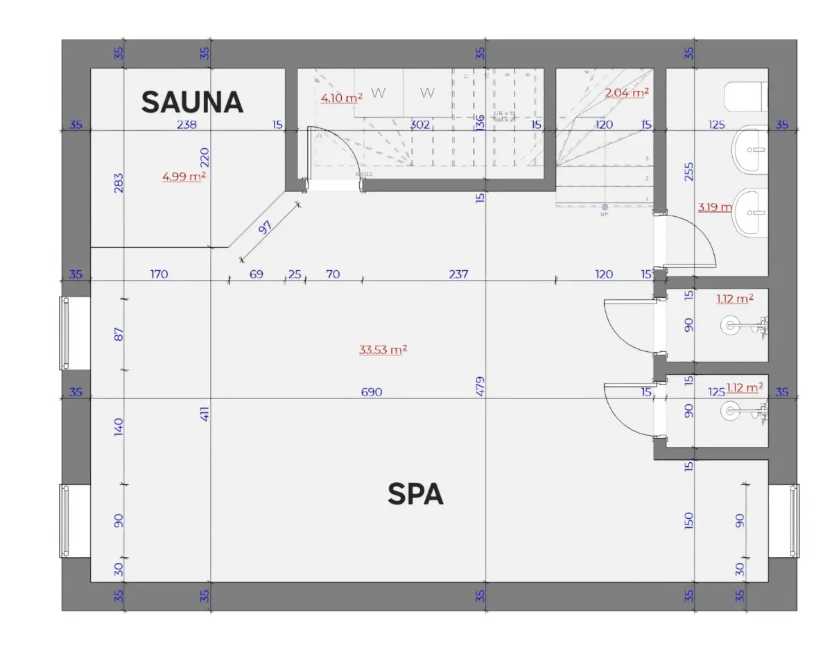 Na prizemlju se nalazi sauna i spa